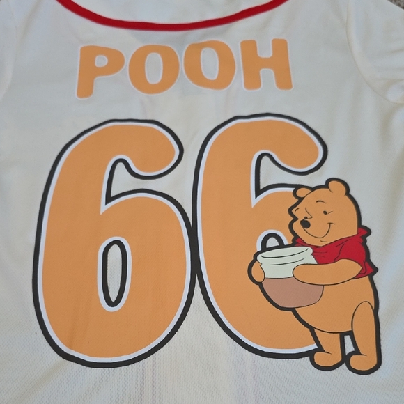 Disney Winnie The Pooh Baseball Jersey Cream and Red Shirt - Picture 6 of 6